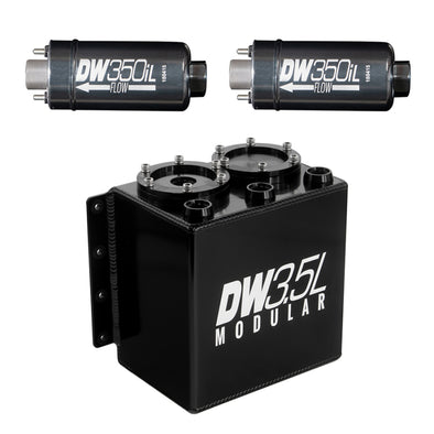 DeatschWerks 3.5L Modular Surge Tank (Incl. 2 DW350iL In-Line Fuel Pump)